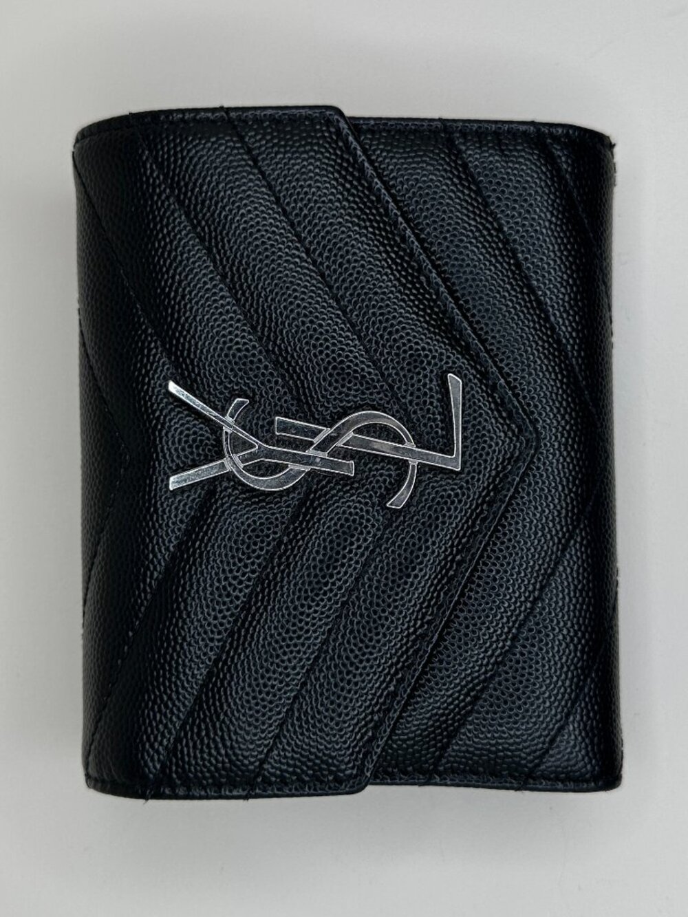 Saint Laurent Cassandre Matelassé Compact Tri Fold Wallet - Picture 14 of 14